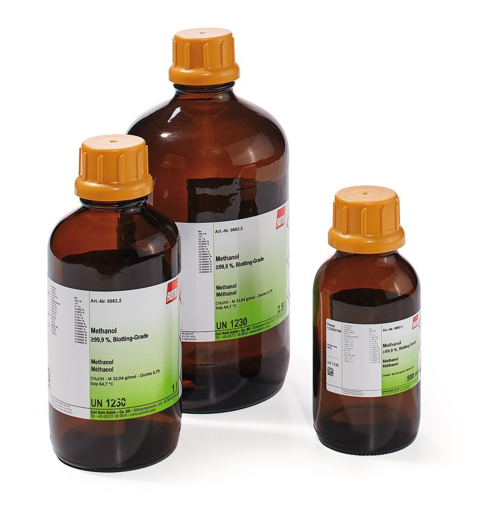 Methanol, min. 99,9 %, Blotting-Grade, 2.5 l, glass