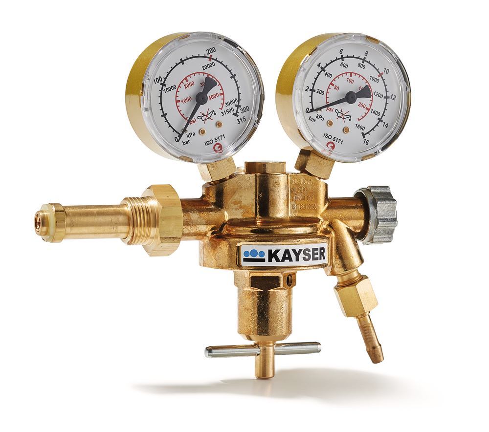 Bottle pressure regulator, one stage, brass, type of gas compressed air