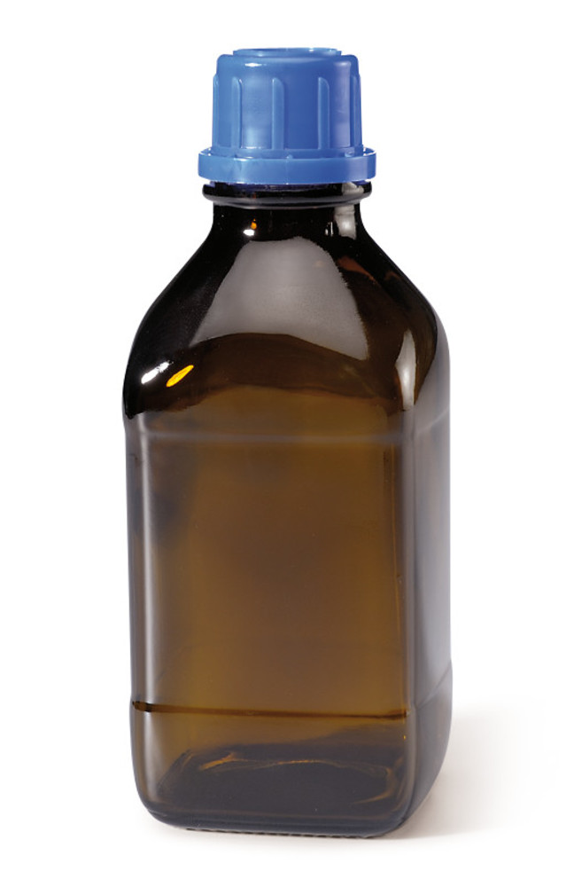 Rotilabo®-narrow neck bottles f. chemic., brown glass, square, thread 32, 500 ml