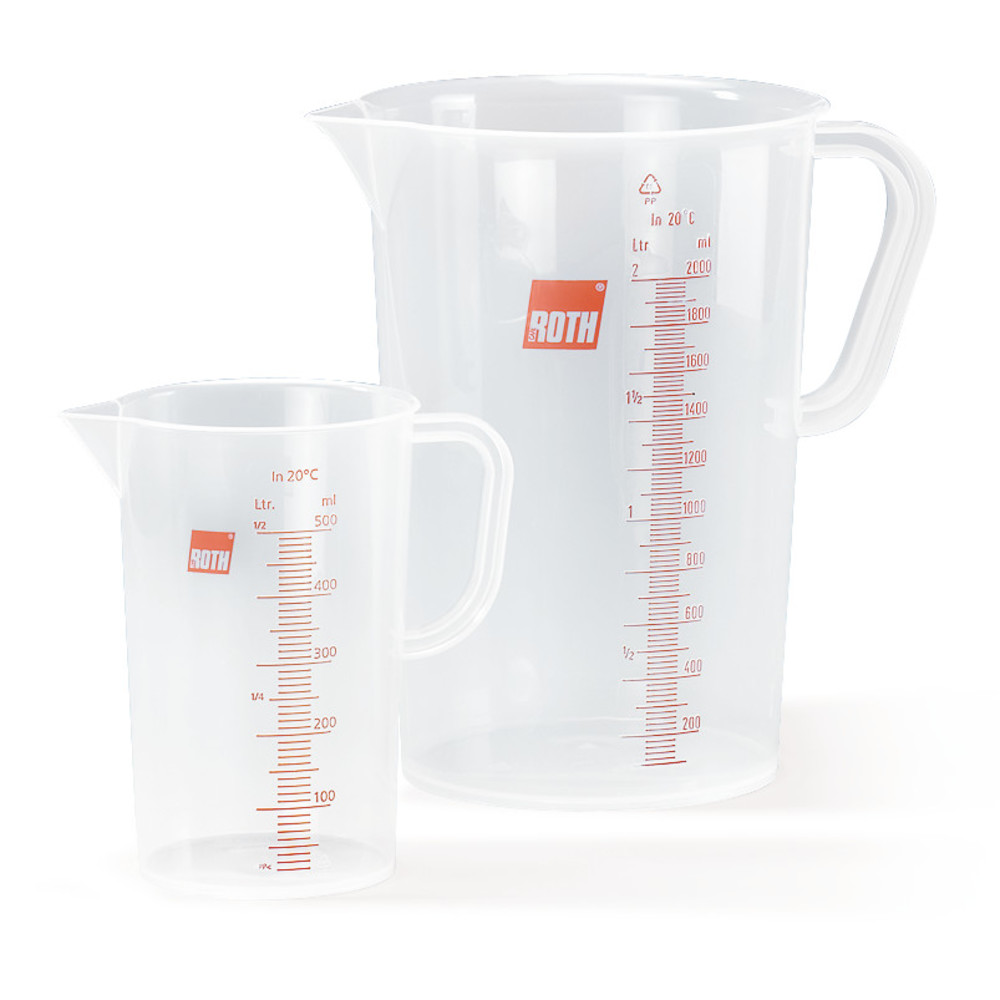 Rotilabo®-measuring beakers assortment, set of 5 beakers, capacity 500 - 5000 ml