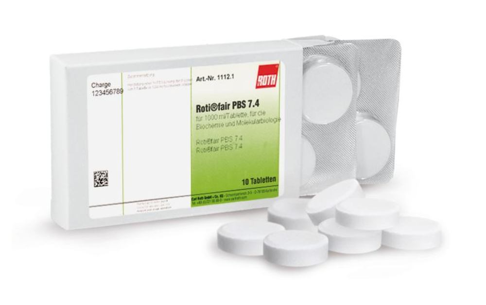 ROTI®fair PBS 7.4, for 500 ml / tablet, 100 unit(s), plastic
