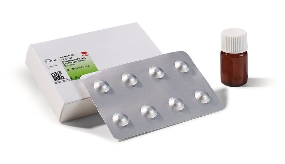 ROTI®fair pNPP 5 mg, 5 mg / tablet, for biochemistry, 100 unit(s), plastic