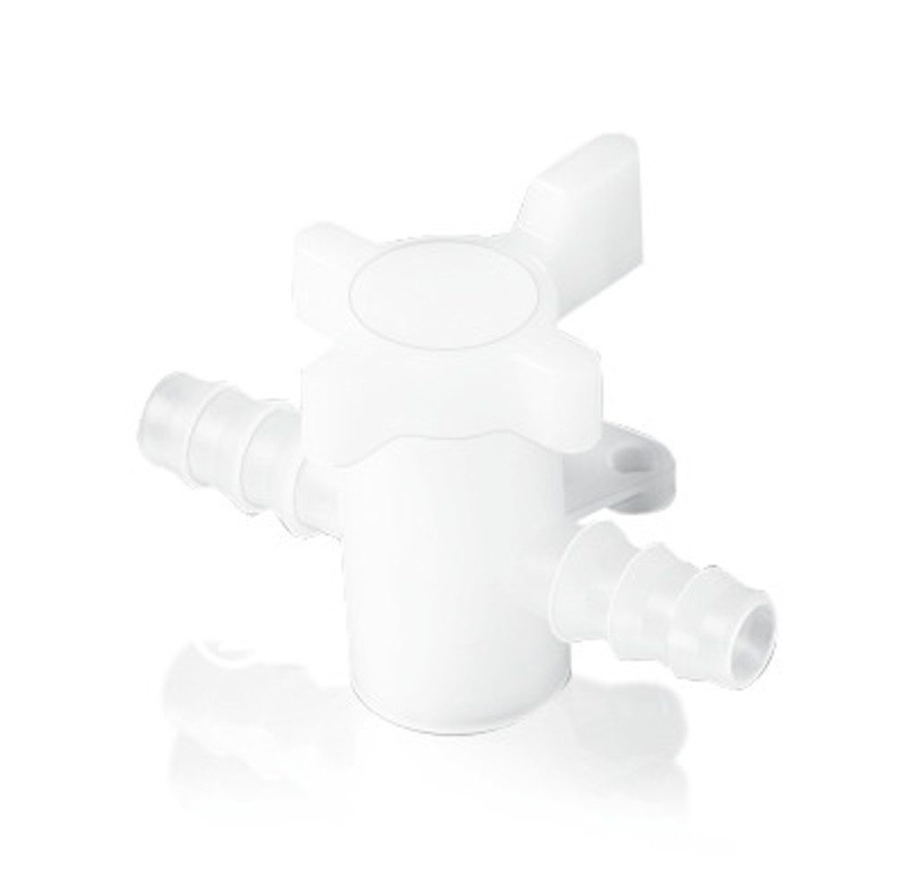 Rotilabo®-2-way valve, PVDF, for hoses with inner Ø 9-11 mm, 1 unit(s)