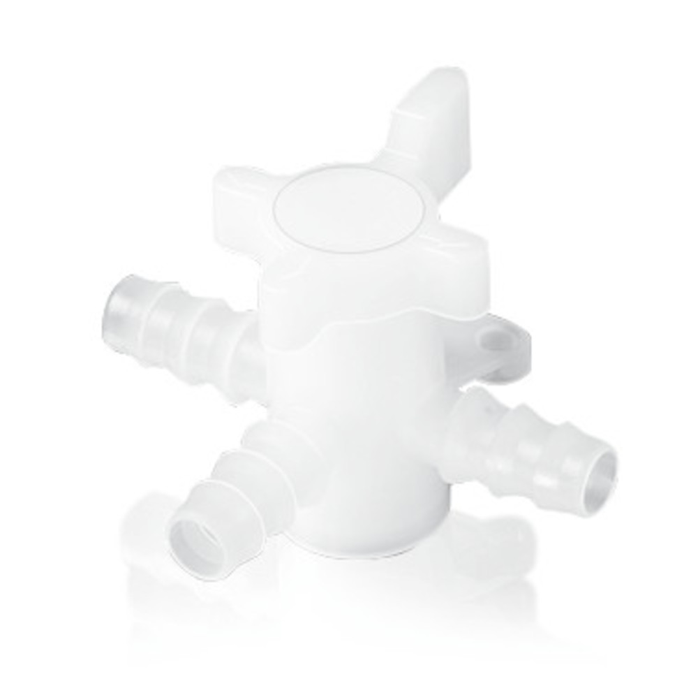 Rotilabo®-3-way valve, PVDF, for hoses with inner Ø 5-7 mm, 1 unit(s)