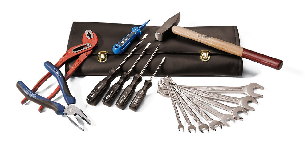 Tool kit bag, imitation leather, 16 parts, 1 unit(s)