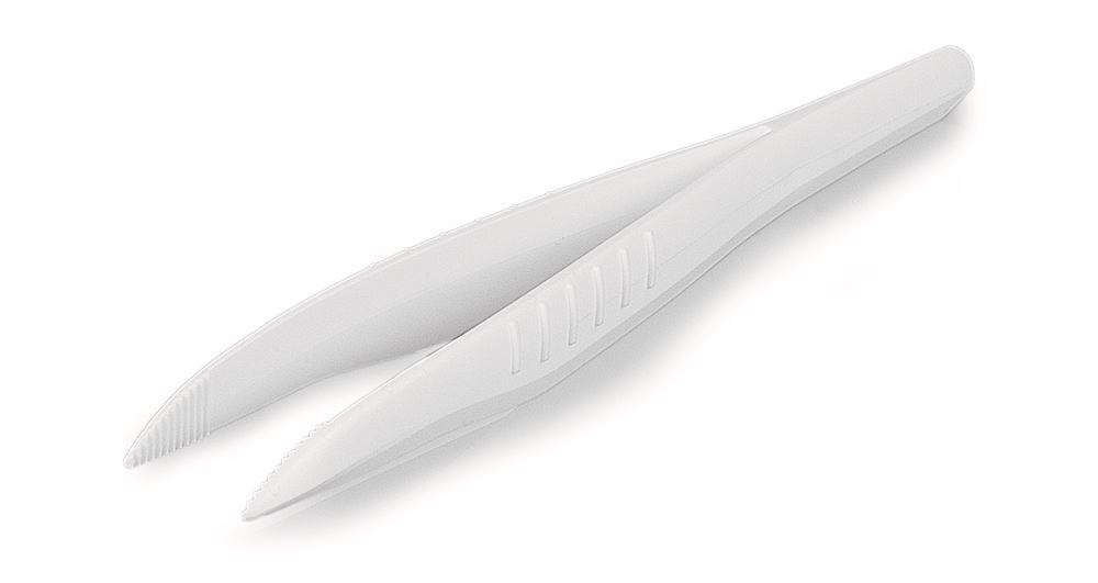 Disposable 130 mm pair of tweezers, Straight, pointed, 100 unit(s)