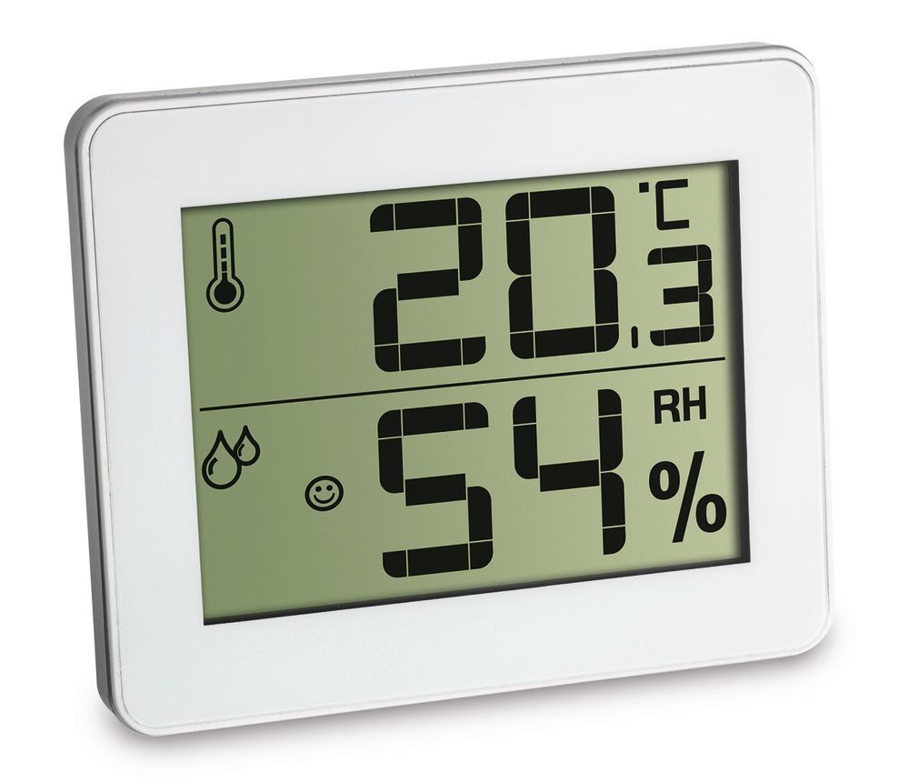 Ultra-flat thermohygrometer, 20-95% RH , Incl. CR 2025 battery, 1 unit(s)