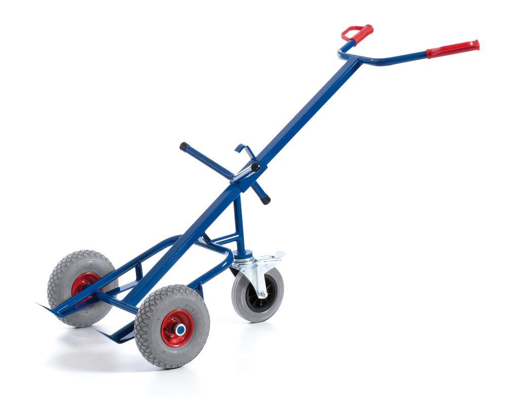 Drum trolley with stabiliser wheel, Solid rubber tyres, 1 unit(s)