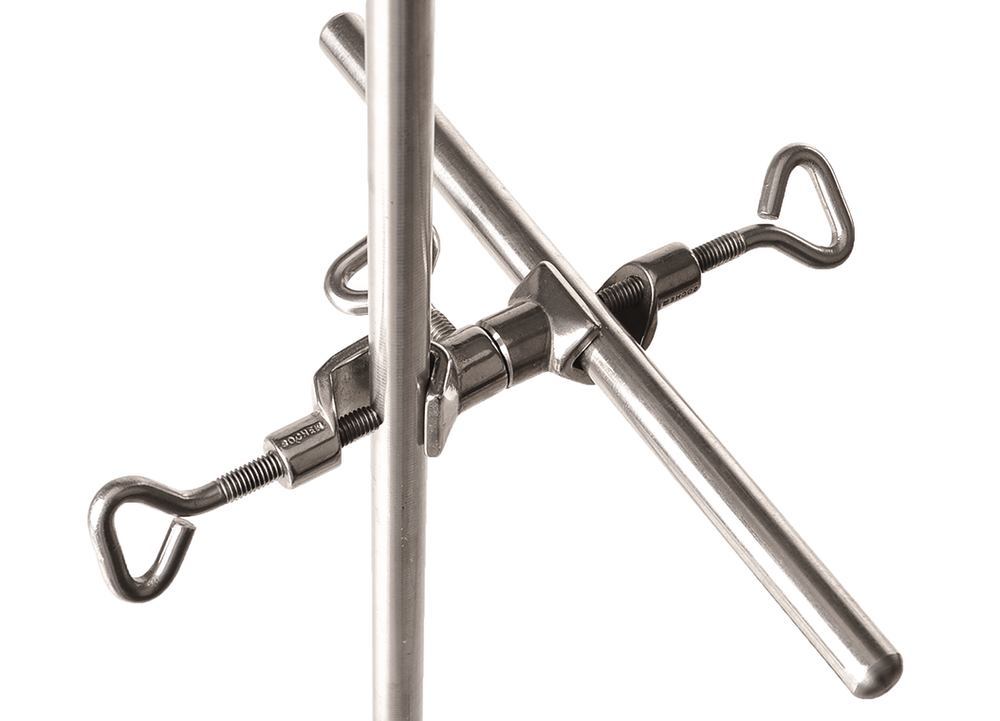 Double bosshead, rotatable, Stainless steel, clamp width max 16.5 mm, 1 unit(s)