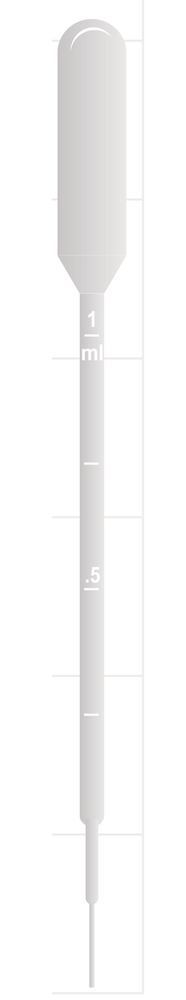 Pasteur pipettes graduated, 1 ml non-sterile, large suction ball