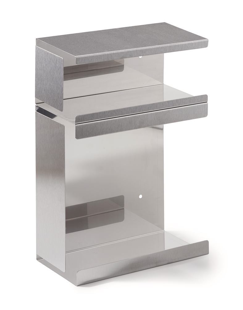 Dispenser f. masks and covers, Two compartments, stainless steel, 1 unit(s)