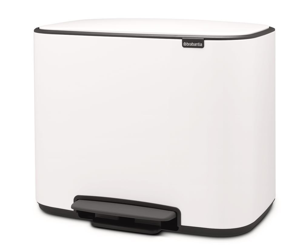 Bo pedal bin, two compartments, 11 + 23 l, white, 1 unit(s)