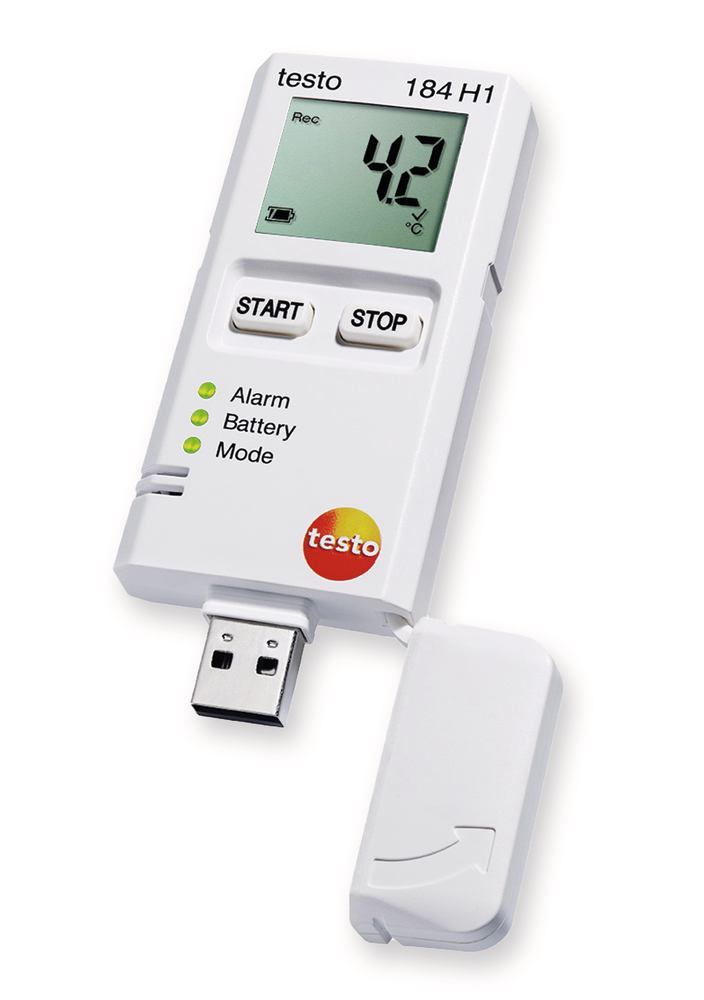 Two-channel data logger testo 184 H1, -20 to +70 °C, 0-100 % RH, 1 unit(s)
