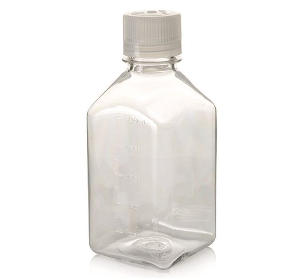 Narrow mouth bottle square, , PC, 500 ml, 4 unit(s)