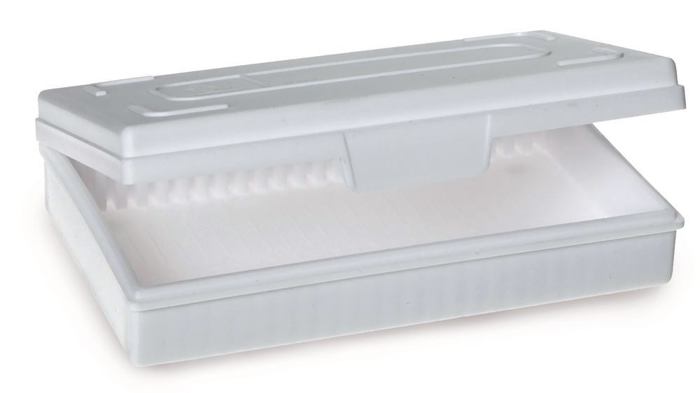 Microscope slide box, 25 slots, white, 1 unit(s)