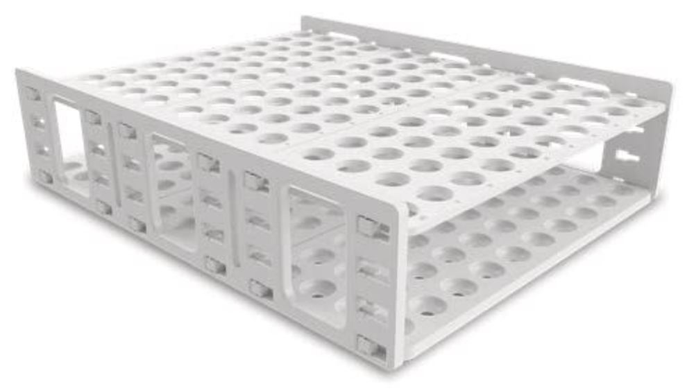 Test tube rack, extra large, white, For tube Ø 18-20 mm, 120 slots, 1 unit(s)
