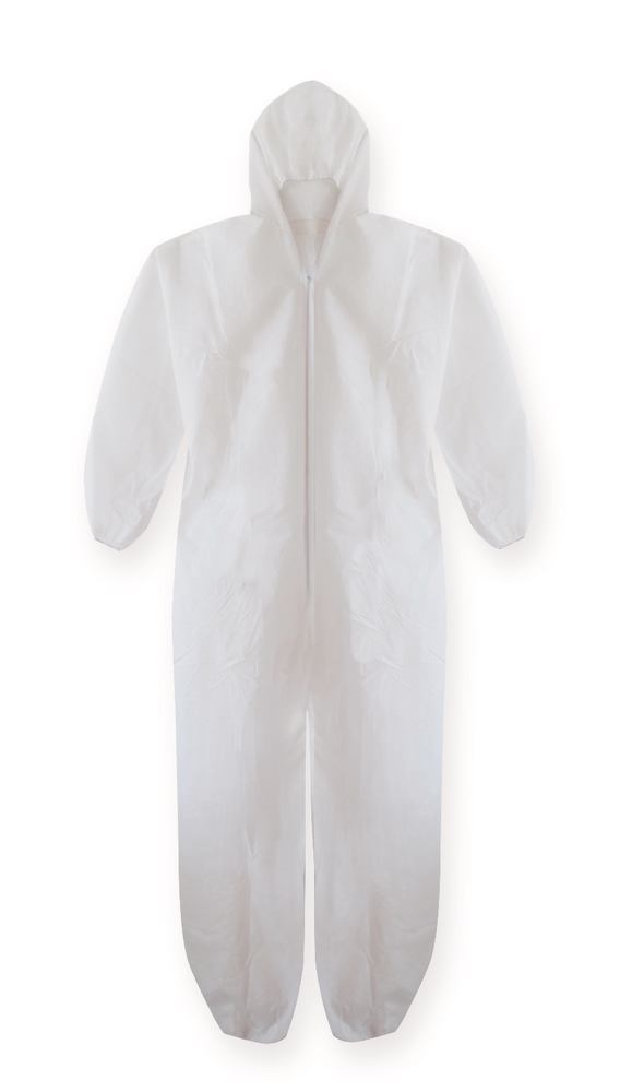 Disposable overall, Non-woven PP, white, zip, size XL, 10 unit(s)