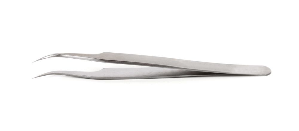 ROTILABO® precision tweezers, Bent DX type 7, L 118 mm, SS 0.05 mm, 1 unit(s)