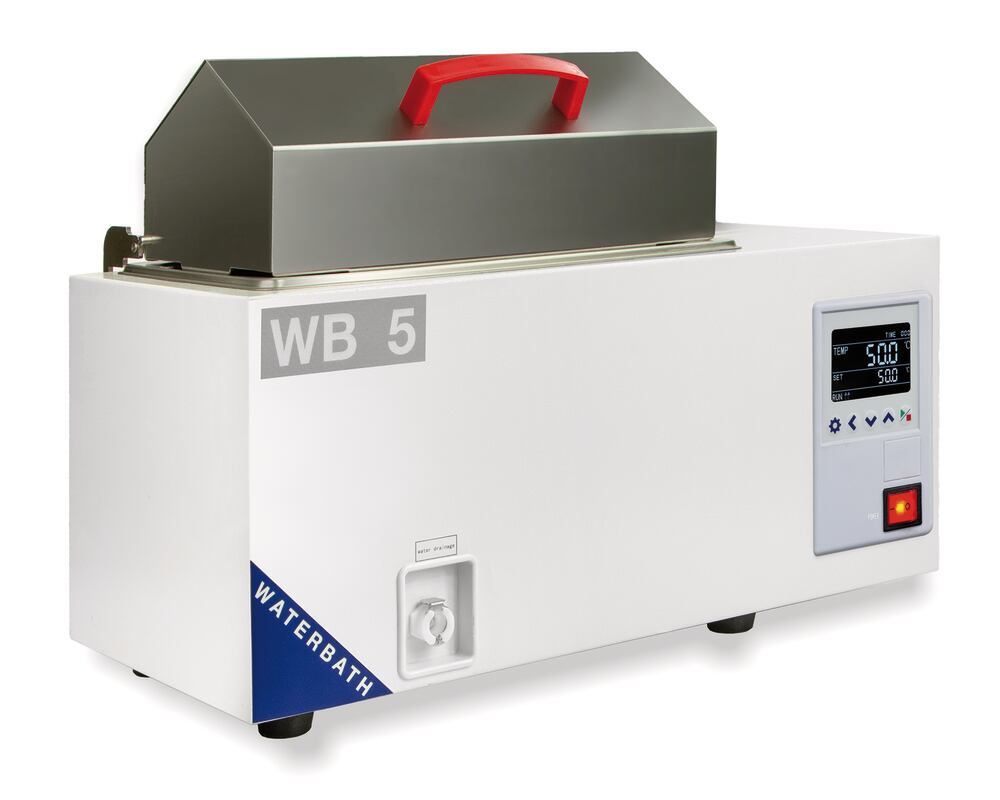 WB-5 water bath, 5 l, Temperature range 5 °C above RT to 99 °C, 1 unit(s)
