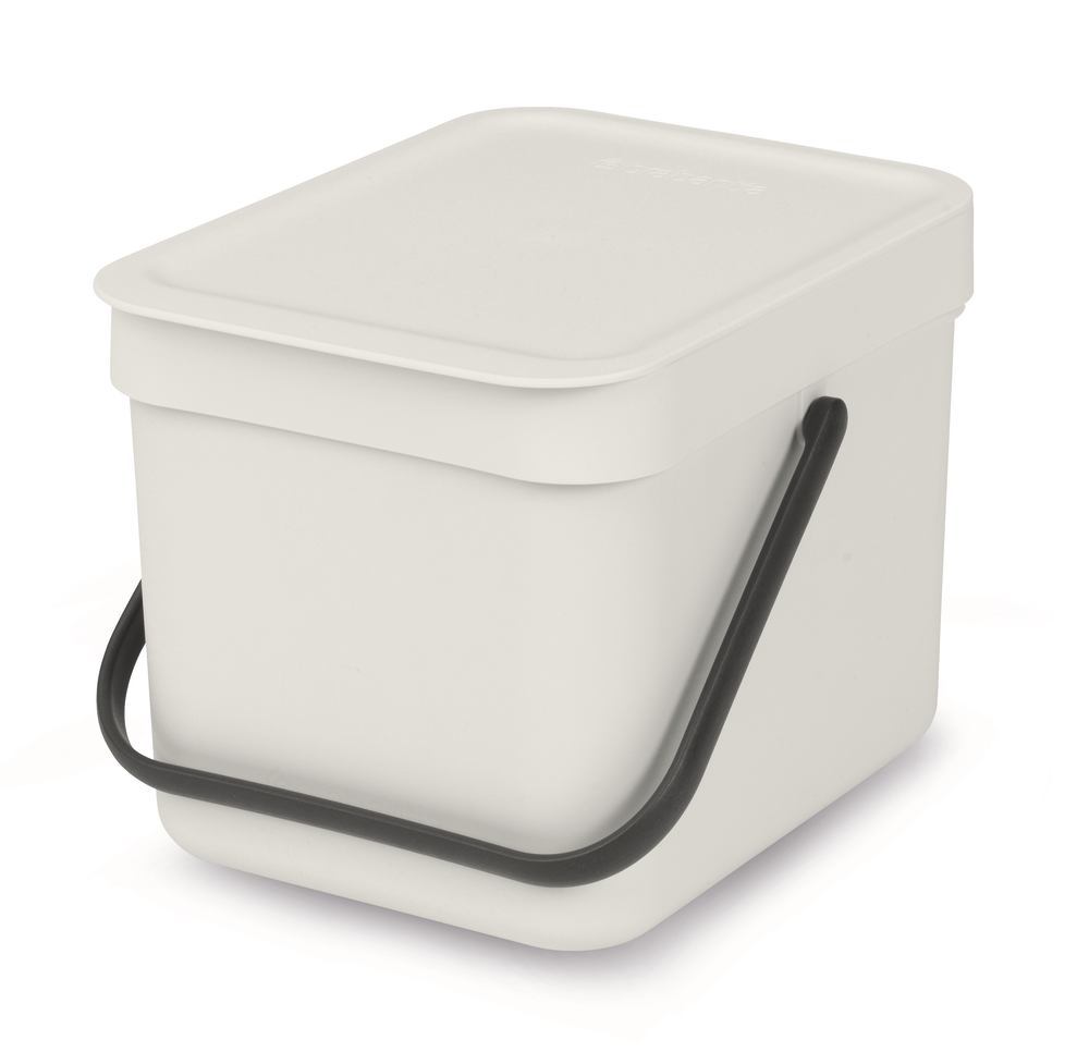 Sort + Go waste bin, light grey, 6 L, W 200 x D 245 x H 181 mm, 1 unit(s)