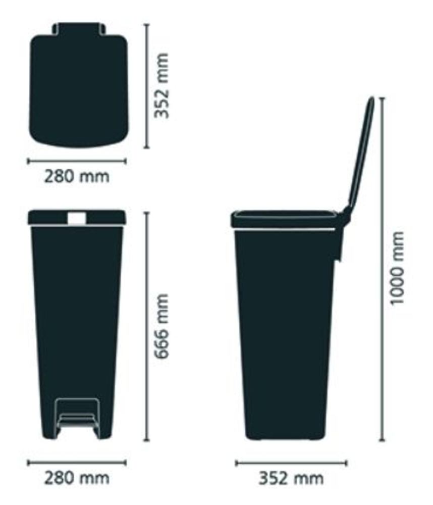 Pedal bin StepUp 40 L, light grey, 1 unit(s)