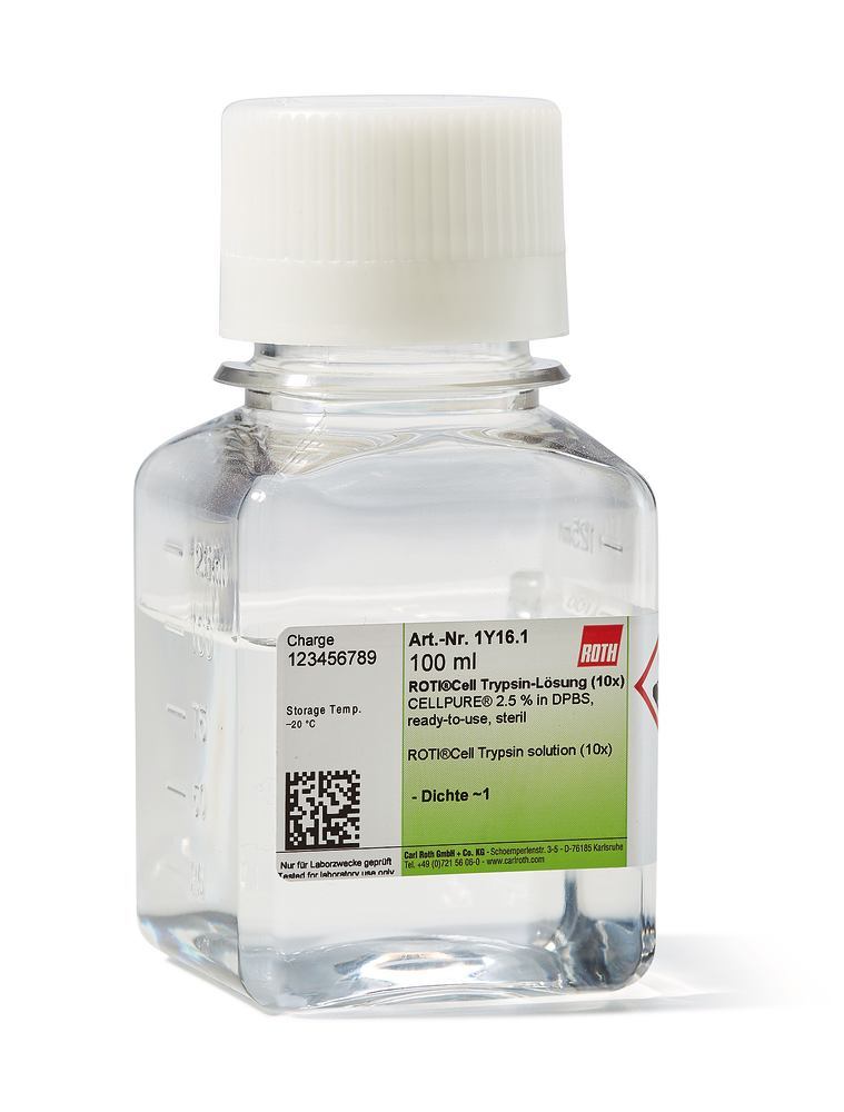 ROTI®Cell Trypsin solution (10x), sterile, 10x, CELLPURE®, 100 ml, plastic