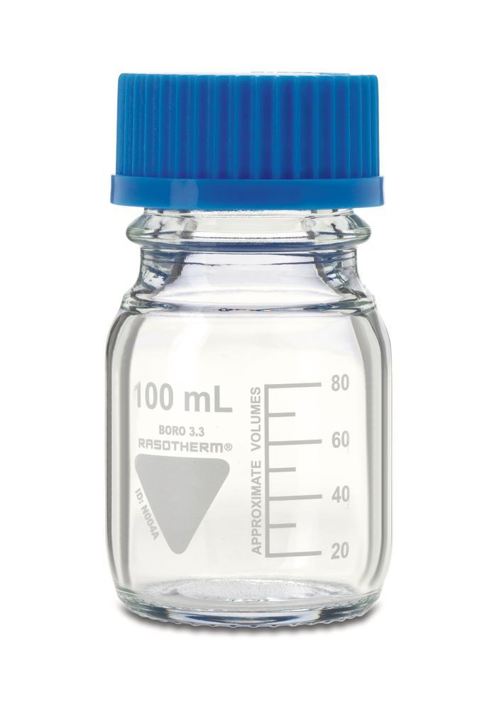 RASOTHERM clear glass screw top bottle, 100 ml, 10 unit(s)
