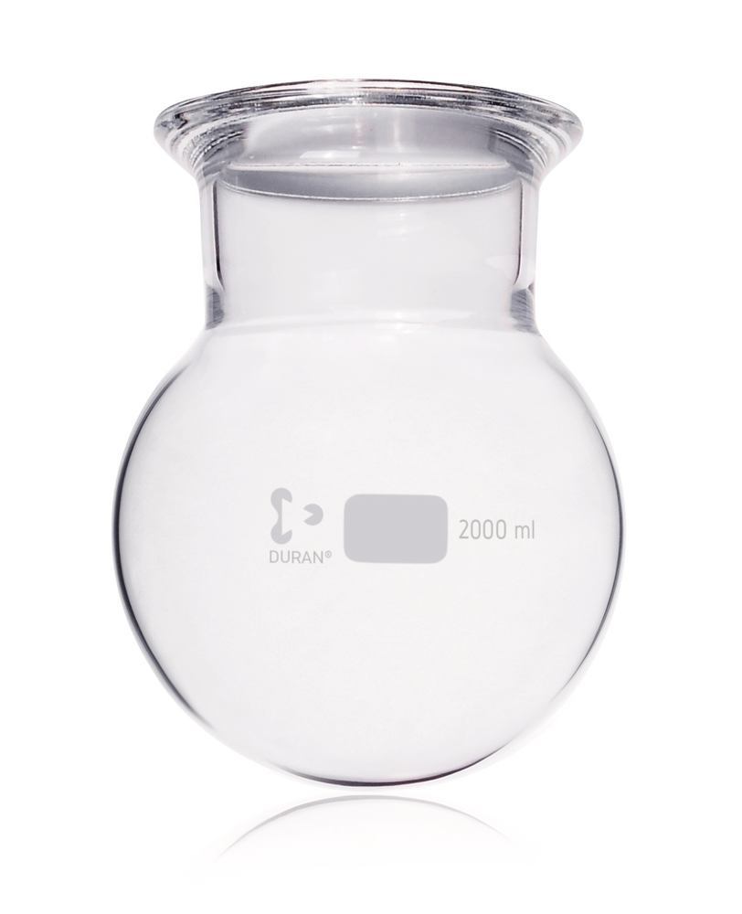 FF round bottom flask, DURAN®, DN100,, with groove, 2000 ml, 1 unit(s)
