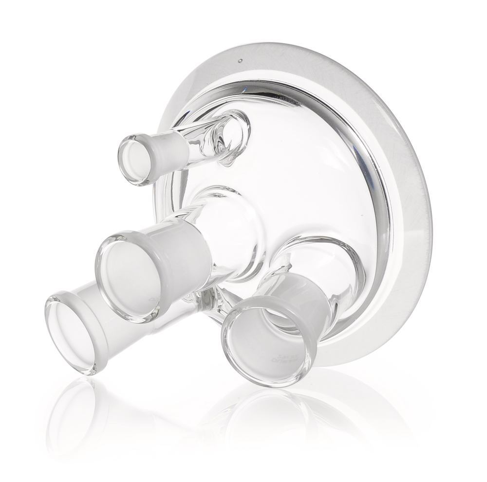 Flat flange lid DURAN® 4 necks with NS centre neck, 3 inclined side necks