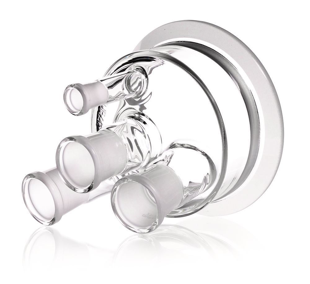 Flat flange lid DURAN® 4 necks with NS centre neck, 1 vertical