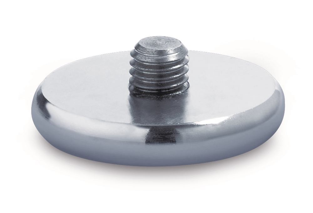 Foot plate for grid stands,, Ø 50xH8mm, with thr. bolt M12, L17mm., 1 unit(s)