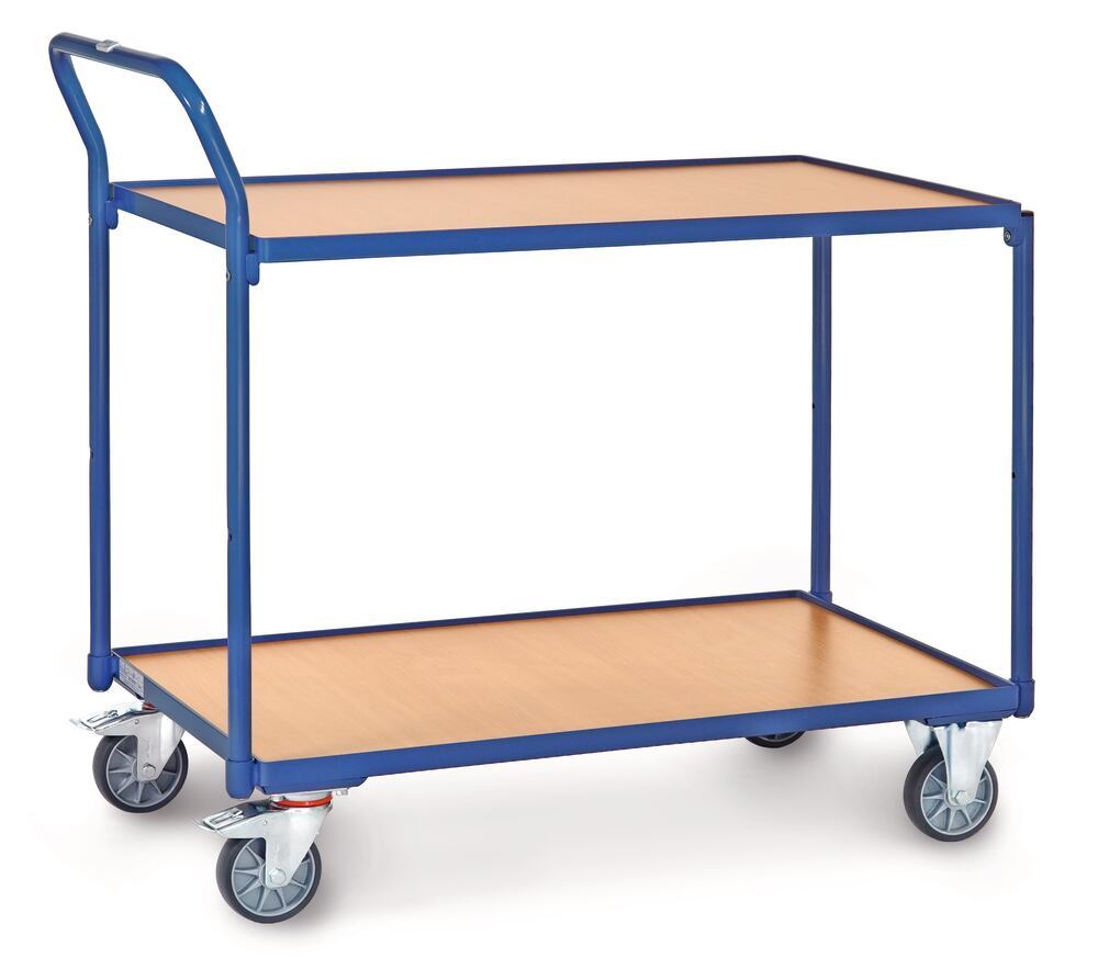 Shelf trolley, wood, 2 shelves, 1000 x 600 mm, 1 unit(s)
