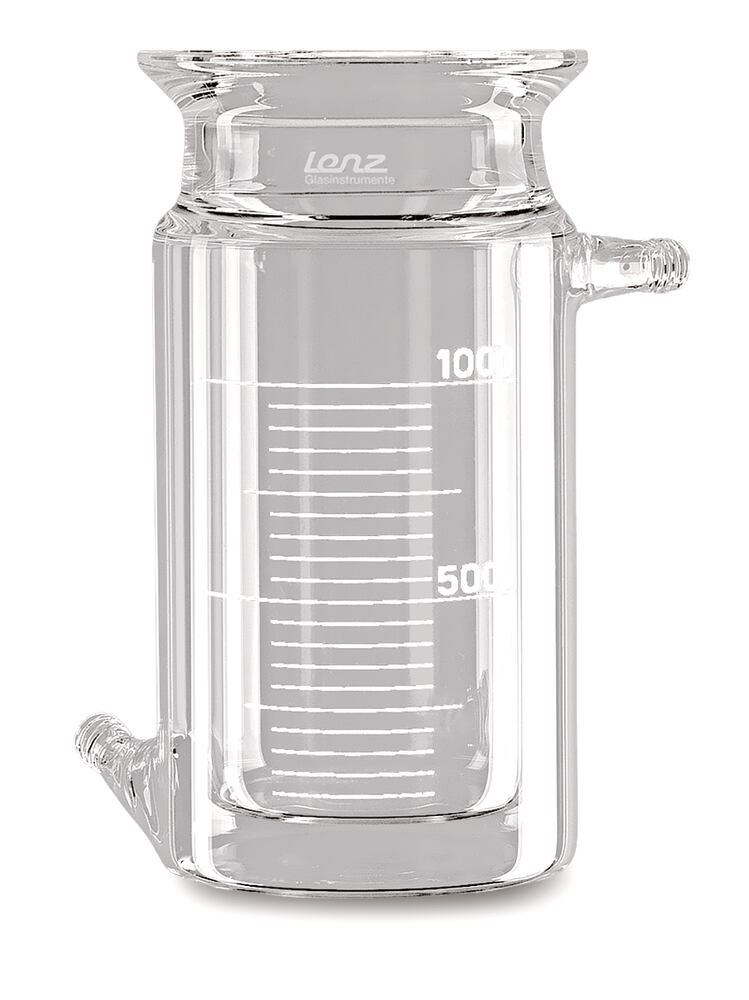 Flat flange reaction vial, cylindrical, graduated