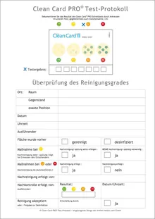 Orion Clean Card® PRO protocol de testare, bloc A4 cu 50 de coli pretipărite