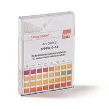 Benzi indicatoare universale pH-Fix, în cutie pătrată de plastic, pH 0 - 14, 100 bucăți