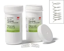 Sârmă de platină, min. 99,95 %, diametru 0,5 mm, 5 cm, plastic