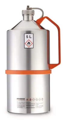 Bidon de siguranță pentru laborator, oțel inoxidabil, cu capac filetat, 5 l, 1 buc.