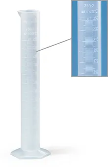 Cilindru gradat Rotilabo®-tall, PP, 100 ml, H 250 mm, subdiviziune 1.0 ml