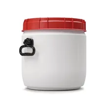 Butoi cu gât extrem de larg, 26 l, alb cu capac roșu cu filet, 1 bucată