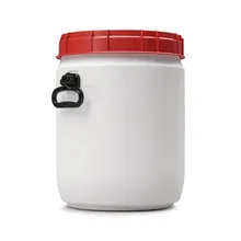 Butoi cu gât extrem de larg, 34 l, alb cu capac roșu cu filet, 1 bucată