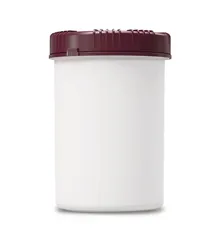 Borcan cu gât larg Packo, alb, HDPE, Cu capac filetat și dop, 1000 ml