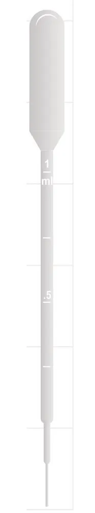 Pipete Pasteur gradate, 1 ml nesterile, bilă de aspirație mare