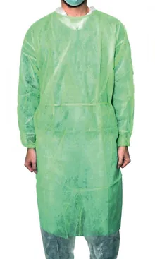 Halat de protecție de unică folosință MaiMed pentru vizitatori, Verde, 120 cm, 10 buc.