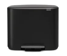 Coș de gunoi cu pedală Bo, două compartimente, 11 + 23 l, negru, 1 buc.