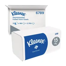 Prosoape de mână KLEENEX® ULTRA, Tip 6789, alb, 2 straturi, 215 x 215 mm, 2790 coli