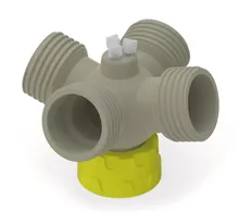 Distribuitor pentru flacon de spălare HPLC, GL 45, Cu patru conexiuni GL 45, 1 bucată