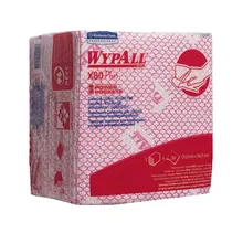 Șervețele reutilizabile WYPALL® X80 Plus, 1 strat, alb/roșu, pungă, 345 x 335 mm