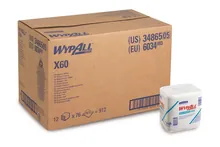 Șervețele reutilizabile WYPALL® X60, 1 strat, albe, pungă, 310 x 320 mm, 912 buc.