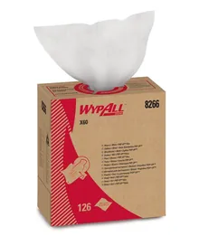 Șervețele reutilizabile WYPALL® X60, 1 strat, albe, cutie dozatoare, 426 x 212 mm, 126 buc.
