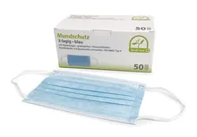 Măști medicale de față, tip II, MEDI-INN, cu elastic pentru urechi, albastre, 50 bucăți